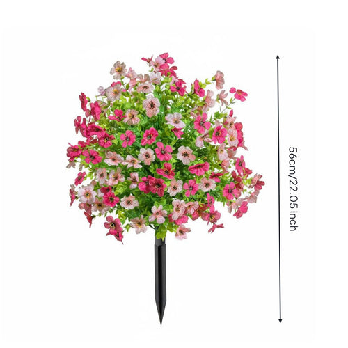 Faux Flower Ground Stake Weatherproof Garden Flower Pick Weather Friendly Outdoor Decoration for Yard, Porch