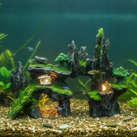 Aquarium Mountain View Stone Ornament Looking Artificial Rockery Ornament Realistic Aquarium Rock with Caves