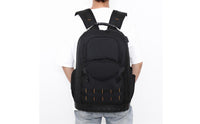 Thickened Multi-Pocket Tool Bag Backpack Multifunction Large Tool Backpack Wear Resistant Molded Base for Repair Workers, Technicians, Electricians, Construction Site, Workshop, Garage