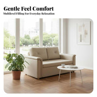 DoubleUse Pull-extendable Sofa Bed Two-Person Pull-extendable Loveseat Bed Space-Saving transformable Couch Advanced Fabric Fabric for Apartment Residents, Students, Young Adults, Small Spaces, Home Office