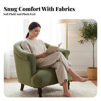 Button-Tufted Armchair Vintage Inspired Button-Tufted Club Chair Sturdy Wood Legs High Rear Design for Homeowners