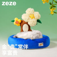 Zeze猫窝猫抓板一体保暖猫床四季通用耐咬逗猫盆栽宠物床猫咪