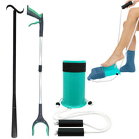 3 Pieces Sock Aid Shoe Insert and Reacher Grabber Set for Elderly, Disabled