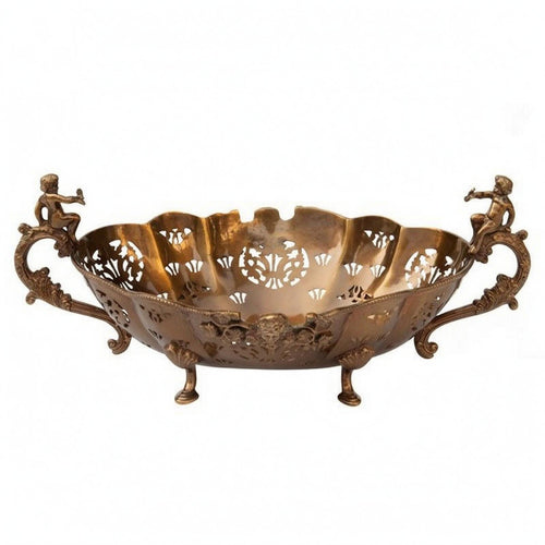 Brass Fruit Tray Tabletop Ornate Brass Tray Easy to Clean