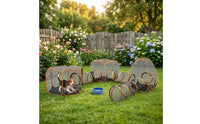 Pet Tunnel Pen Black Panels Foldable Pet Enclosure Outdoor for Small Pets
