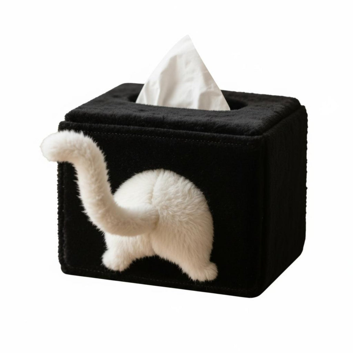 Functional and Decorative Soft Tissue Box Cover Easy Refill Funny Soft Tissue Cover Zipper Closure Home Decoration for Living Room, Bedroom, Desk, Car