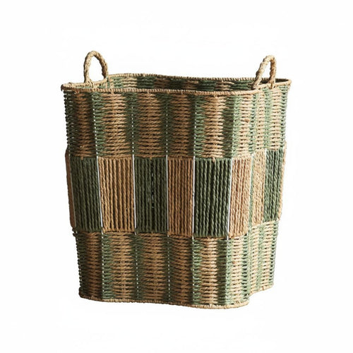 Woven Laundry Container Breathable Rattan Appearance Hamper Space Saving