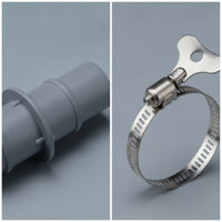 2 Pieces Universal Pool Vacuum Hose Adapter Compatible Hose Adapter with Clamps Easy Connection Sturdy