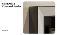 French design Mantel with Built-in Bookcases Freestanding Faux Fireplace Mantel Modern Minimalist Display Cabinet Multipurpose Design for Homeowners, Interior Decorators, Families, Living Room, Entryway, Hallway, Bedroom