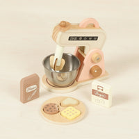 Imaginative Wooden Toy Mixer with Accessories Natural Wooden Toy Mixer Realistic Safe for Children, Toddlers, Preschoolers, Playroom, Preschool, Daycare