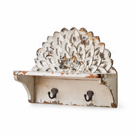 Carved Wall Shelf Distressed Wooden Shelf Chic Shelves for Living Room, Entryway, Hallway