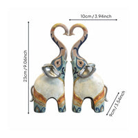 Resin Elephant Statues Light Luxury Tabletop Sculptures Retro Design House Decoration for Study, Entryway