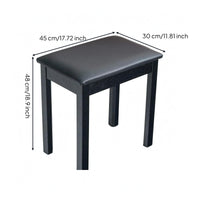 Padded Piano Stool Square Legs Piano Stool Dark Wood Tone Finish