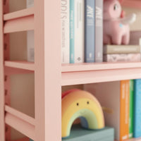 Pink Floor Bookshelf Modern Design Pink Kids Bookshelf Anti-Slip Feet for Girls