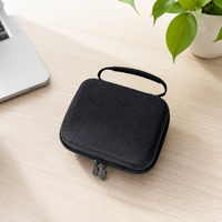 Electronics Protective Case, 16x12x5cm, Robust EVA Hard Shell, Waterproof Bag with Handle for Gadgets, Deep Black