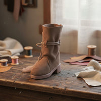 BJD Doll Boots PU Leather Brown Suede Doll Boots Wear Resistant Miniature Toy for Display