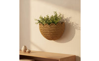 Woven Basket with rimed Rattan-Like Wall Basket Space-Saving for Entryway, Nursery, Washroom