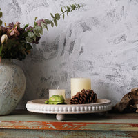 French Vintage Wooden Bead Tray Round Storage Tray
