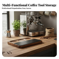 Wooden Espresso Tamping Station Universal Fit 51-58mm Espresso Tamping Station