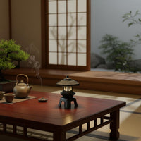 Cast Iron Candle Lantern Multifunction Use Japanese Garden Lantern for Tabletop