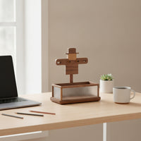 Key Organizer with Tray Natural Wooden Key Rack with Tray Versatile for Dresser