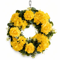 Rose Wreath with Hydrangeas Artificial Wreath with Hydrangeas Decorative