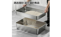 Stainless Steel Litter Box Anti-Slip Litter Box with Sifter Tray Smooth for Home