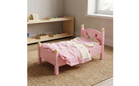 Wooden Doll Bed Decorative Pretend Play Bed Small Furniture Sturdy Eco-Friendly for Children
