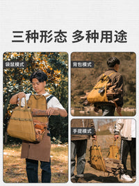 户外柴火包收纳包多功能手提杂物袋露营柴禾收纳袋双肩帆布背包
