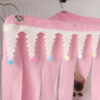 Removable Cover Bunny Hideaway with Fringe, Rat Accessories for Cage, Crystal Velvet Corner Shelter for Hamsters and Guinea Pigs