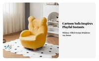 Soft-Textured Teddyheadpiece Chair Cute Cartoon Design creatureThemed Character Chair Child-Safe Fastener Machinecleanable Cover