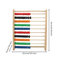 Children's Arithmetic Rack Develops Math Skills Wooden Abacus Smooth Sliding Beads 10-Row Counting Frame for Kids, Beginners, Classroom, Homeschooling