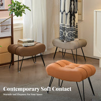 Tufted CumulusShaped Stool Light Luxury Aesthetic Arched Ribbed Ottoman