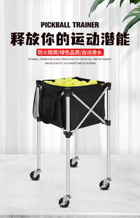 跨境推车捡球捡拾教练框羽毛球折叠车装球网球收纳车球式网球便捷