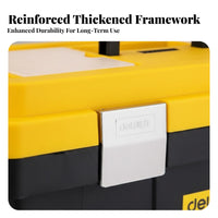 Toolbox with Removable Tray Hard-Wearing Compartment Organizer Box Portable