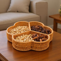 Divided Serving Tray Brown Serveware Handwoven