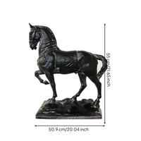 Rearing Horse Statue Retro Horse Figurine Carved Ornament for Entryway, Study