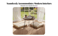 Foldable Round &coffee Table Lightweight Household Furniture Anti-Slip Feet