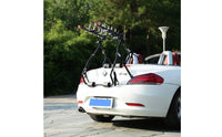 Universal Fit Trunk Bike Rack Stable Trunk-Mounted Two-Wheeler Rack Sturdy 3-Bike Carrier for Sedans