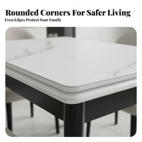Folding Dining Table with Storage Extendable Design Space-Saving Solution Multi-Functional Multifunctional for Students, Kitchen