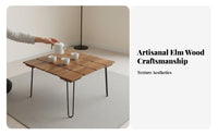 Tiled Wood Top Table Long-Lasting Living Room Furniture Easy Assembly