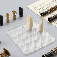 Acrylic Mouthpiece Display Board with Posts Transparent Saxophone Mouthpiece Stand Clear Multi-Slot for Saxophonists, Clarinetists