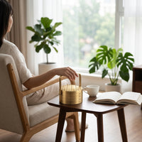 Tea Canister with Handle Decorative for Kitchen Counter, Coffee Table