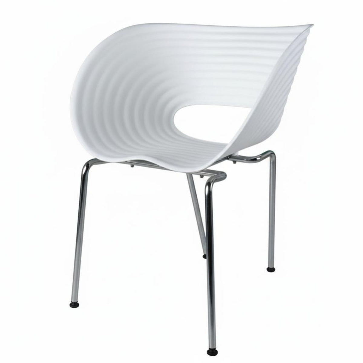 Ribbed Shell Chair Modern Design Indoor Furniture Easy Assembly for Dining Room