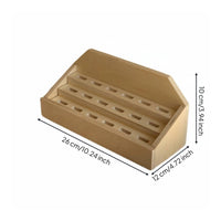 Korean Design Wooden Tiered Band Stand Natural Wood Wooden Band Organizer Compact Design Stepped Jewelry Display Rack Sturdy Construction for Retailers, Shop Counter, Market Stall, Dresser
