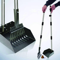 Pooper Scooper Tray and Rake Set Stainless Steel for Outdoor, Grass