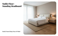 Modern Minimalist floor-standing & designStanding Headboard Soft Padded Bed rearrest Slim contour Upholstered Panel No Installation Required for Renters, homeowners, Adults, Apartment, Guest Room