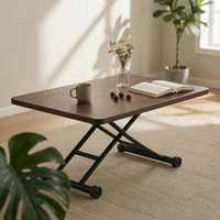 Reshapeable elevateTop Table Space Saving elevateTop Rolling Desk Multi-Functional With Wheels for Small Apartment Residents