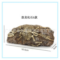 Resin Aquarium Bridge Ornament with Turtle Climbing Platform and Dinosaur Fossil Decor