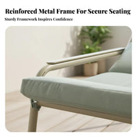 Reclining Design Manual Push-Back Recliner Indoor/Outdoor Use Padded Sling Recliner Space-Saving Lounge Chair Minimalist Design for Readers, Homeowners, Seniors, Balcony, Living Room, Bedroom, Reading Nook